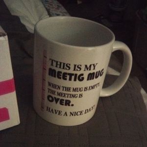 Novelty meeting coffee mug